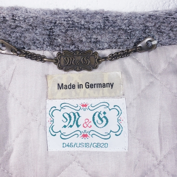 M & G Made In Germany Boiled Wool Hooded Toggle Duffle Coat Cream Size US 18 - Picture 8 of 8